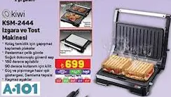 KİWİ KSM-2444 IZGARA VE TOST MAKİNESİ KİWİ KSM-2444 IZGARA VE TOST MAKİNESİ